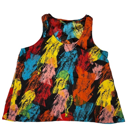 Jack Tops - Jack by BB Dakota Womens L Abstract Print‎ Tank Top Colorful Artsy Festival Y2K